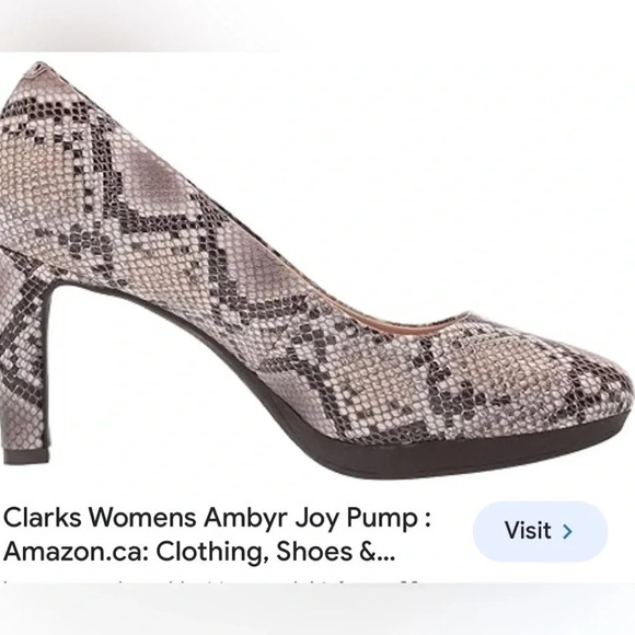 Clarks AMBYR JOY PUMP size 7 . Super comfortable 3” pump heels with animal print - Picture 3 of 12
